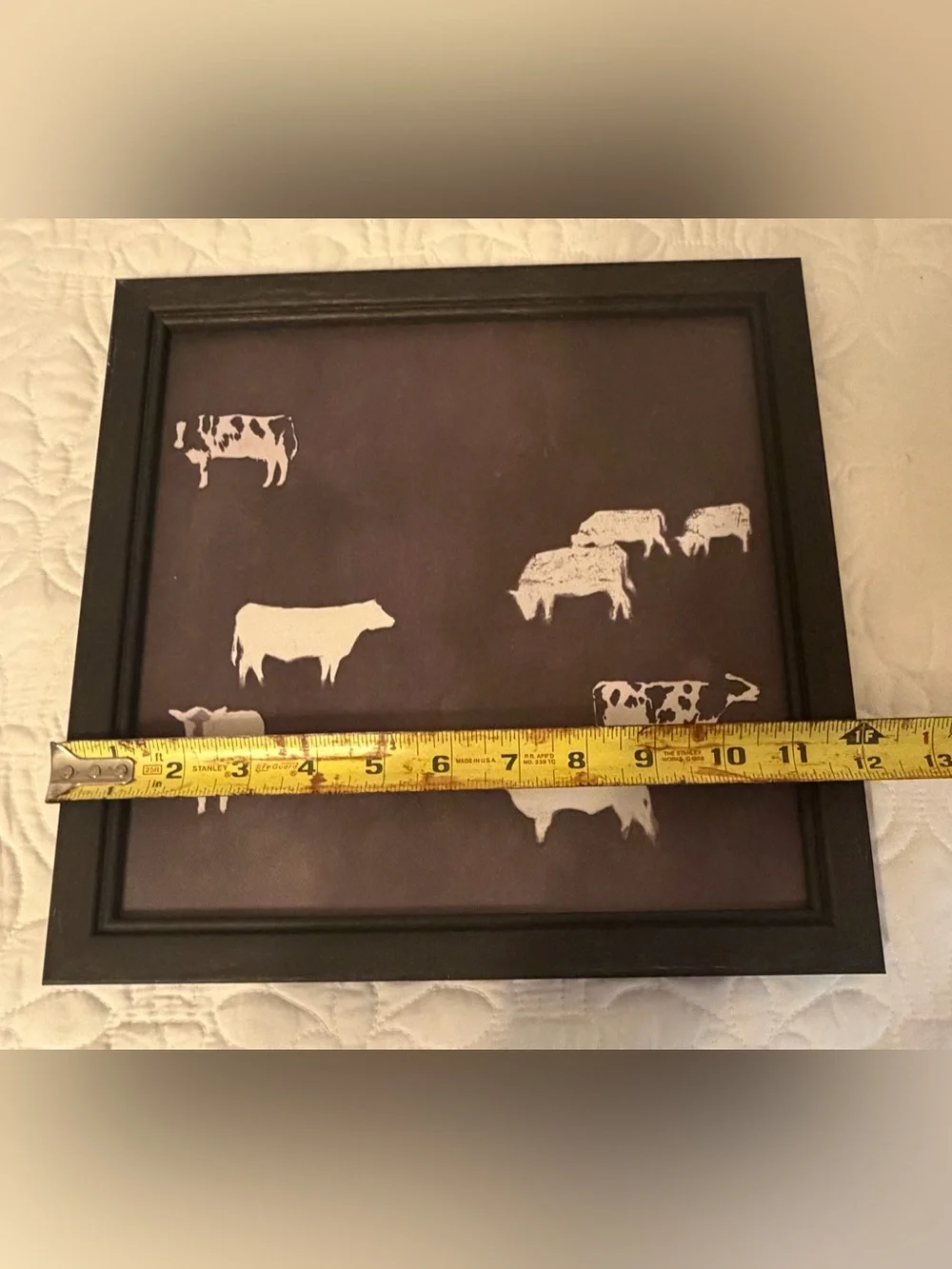 Rustic Black and White Cow Silhouette Wall Art - Home Wall Decor